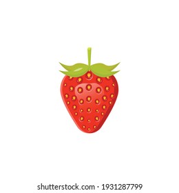 strawberry fruit illustration realistic on white background. strawberry vector isolated design