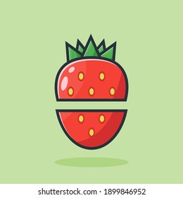 strawberry fruit illustration vector design