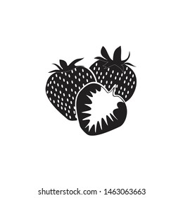 strawberry fruit illustrations for drawing symbol logo silhouette 