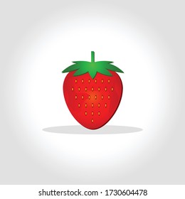 Strawberry fruit isolated on white background. Vector Illustration. farmers market.