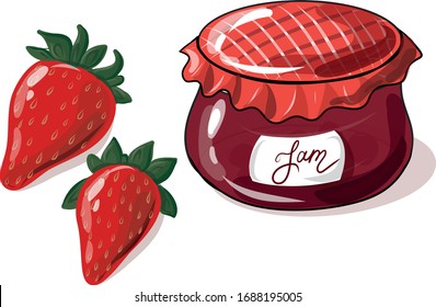 Arte vectorial de mermelada de fresa