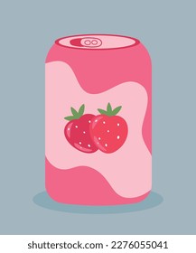 Strawberry Fruit Juice Drink with Can