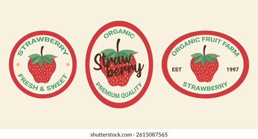 Strawberry Fruit Labels Stickers Collection