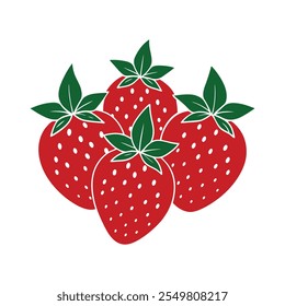 Strawberry fruit logo, vector illustration on white background