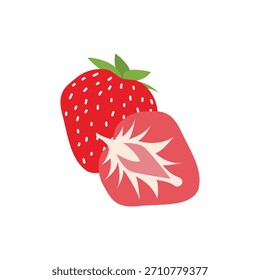 Vector del logotipo de la fruta de fresa aislado en el fondo blanco