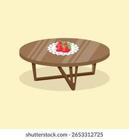 fruto de morango na mesa redonda ilustração design vetor