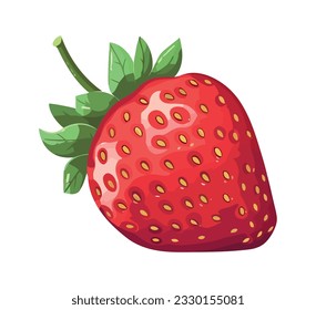 fruta de fresa en un icono de fondo blanco aislado