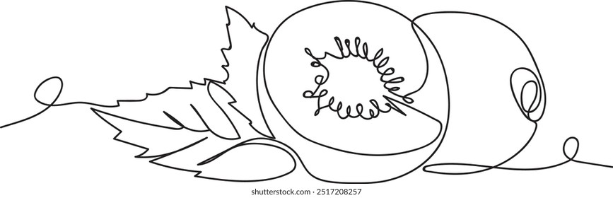 Strawberry Fruit One Line Art, Black and White Vector Strawberry Fruit