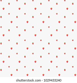 Strawberry Fruit Pattern Background. Vector Illustration.