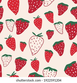 strawberry fruit pattern with seamless background