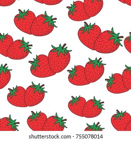 strawberry fruit pattern with seamless background