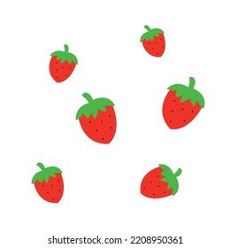 Strawberry Fruit Pattren Design Template On White Background