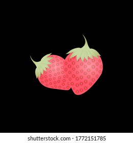 strawberry fruit realistic design vector