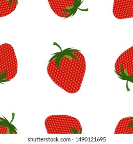Strawberry fruit seamles pattern with a modern design, vector