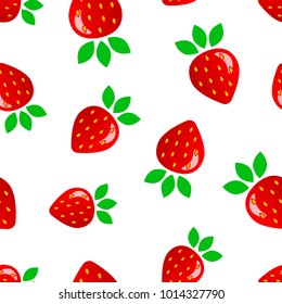 Strawberry fruit seamless pattern background. Business concept vector illustration. Ripe berry symbol pattern.