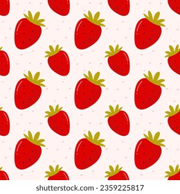 strawberry fruit seamless pattern background illustration