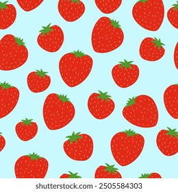 strawberry fruit seamless pattern illustration