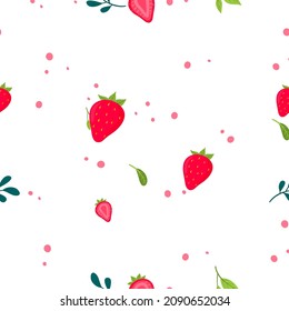 strawberry Fruit seamless pattern template design