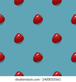 Patrón de fresa sin soldadura. Fondo de fruta ecológica vegetal. ilustración vectorial.