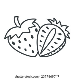 Strawberry fruit sign and symbol on trendy design for design and print.