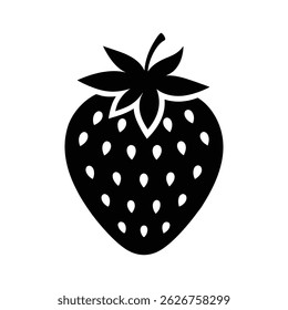 Strawberry Fruit Silhouette Organic Berry Clipart