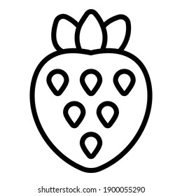 fresa, icono de línea simple de fruta