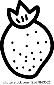 Strawberry Fruit Sketch Vector Illustration