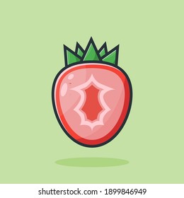 strawberry fruit slice illustration design