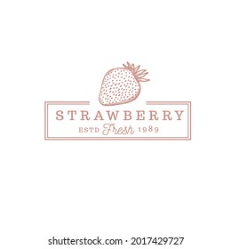 strawberry  fruit store vintage logo