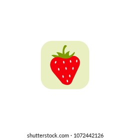 Strawberry, fruit or strawberries vector icon for food apps and websites.