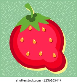 Strawberry fruit style alphabet text, letter Q