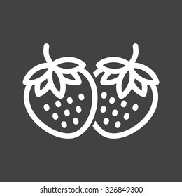 Strawberry, fruit, sweet icon vector image.Can also be used for valentine, observances and holidays. Suitable for mobile apps, web apps and print media. 