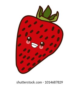 Strawberry fruit symbol kawaii cute cartoon