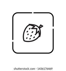 Strawberry, fruit symbol vector icon