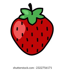 Strawberry fruit that looks fresh with a red color