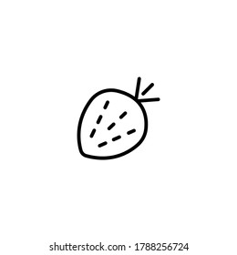 strawberry fruit thin line vector icon