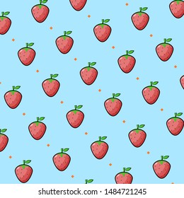 strawberry fruit vector Background Pattern