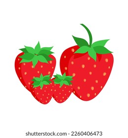 Vector de frutales de fresa. Caricatura de fresas naturales brillantes aisladas en blanco. Ilustración vectorial de la baya orgánica de la granja fresca utilizada para revistas, libros, afiches, portada de menús, páginas web.