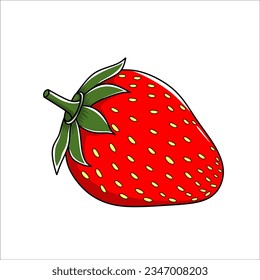 ilustración de diseño de vectores de frutales de fresa