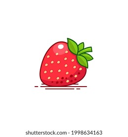 Strawberry Fruit Vector Icon Illustration