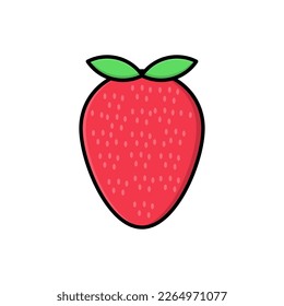 Strawberry fruit vector icon illustration