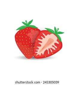 strawberry, fruit vector illustration