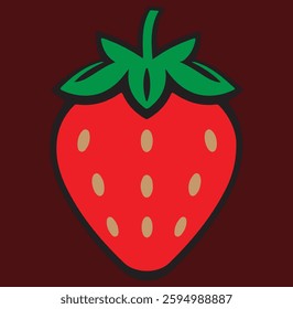 Strawberry fruit vector illustration dark background