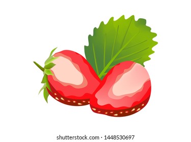 Strawberry Fruit Vector Illustration Design, Isolated