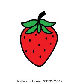 Strawberry fruit vector illustration image 