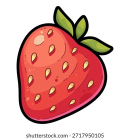 Ilustração de vetor de frutas de morango feita em um estilo de arte vetorial simples e moderno, com bagas vermelhas frescas.
