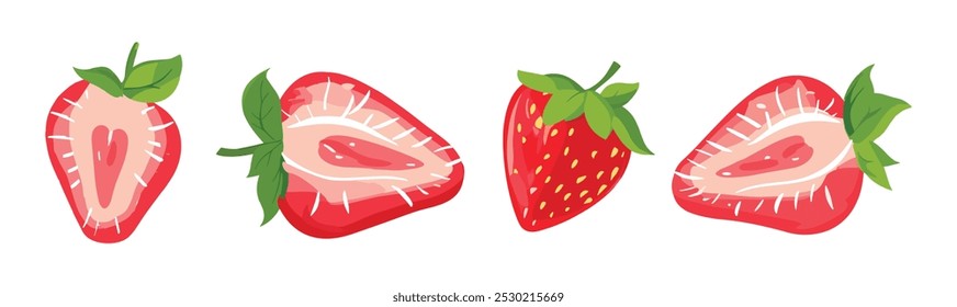 Morango, Imagem Vetorial de Morango de Fruta, Ilustração Vetorial de Berry