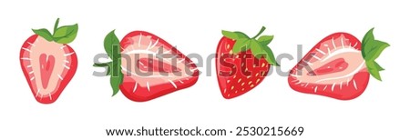 Strawberry, Fruit Strawberry Vector Image, Berry Vector Illustration