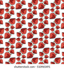 Strawberry fruit vector pattern.swatch pattern