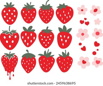 Strawberry Fruit Vector of Set